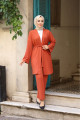 Kuşaklı Detaylı Tesettür Kimono Takım Kuşaklı Detaylı Tesettür Kimono Takım