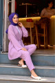Kuşaklı Detaylı Tesettür Kimono Takım Kuşaklı Detaylı Tesettür Kimono Takım
