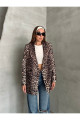 Leopar Desenli Kadın Blazer Ceket Leopar Desenli Kadın Blazer Ceket