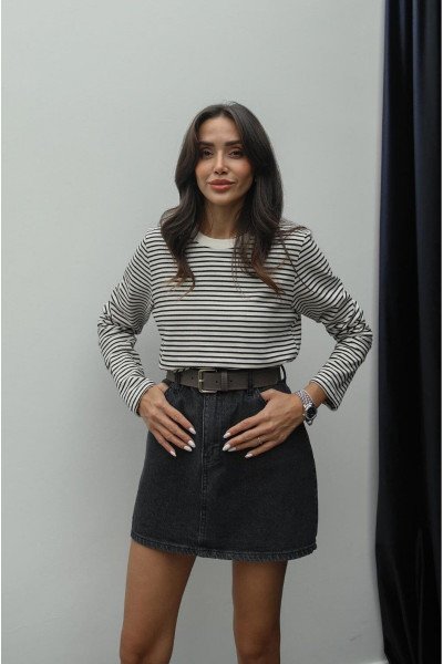 Siyah Çizgili Uzun Kollu Bluz Siyah Çizgili Uzun Kollu Bluz