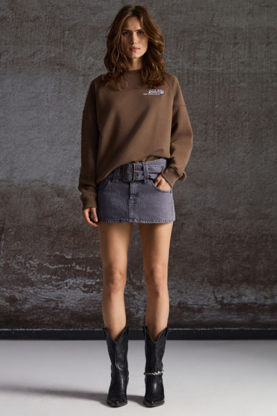 Magaly Kadın Nakış Detaylı 3 Iplik Içi Şardonlu Organik Pamuk Regular Kahverengi Sweatshirt Magaly Kadın Nakış Detaylı 3 Iplik Içi Şardonlu Organik Pamuk Regular Kahverengi Sweatshirt