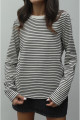 Siyah Çizgili Uzun Kollu Bluz Siyah Çizgili Uzun Kollu Bluz