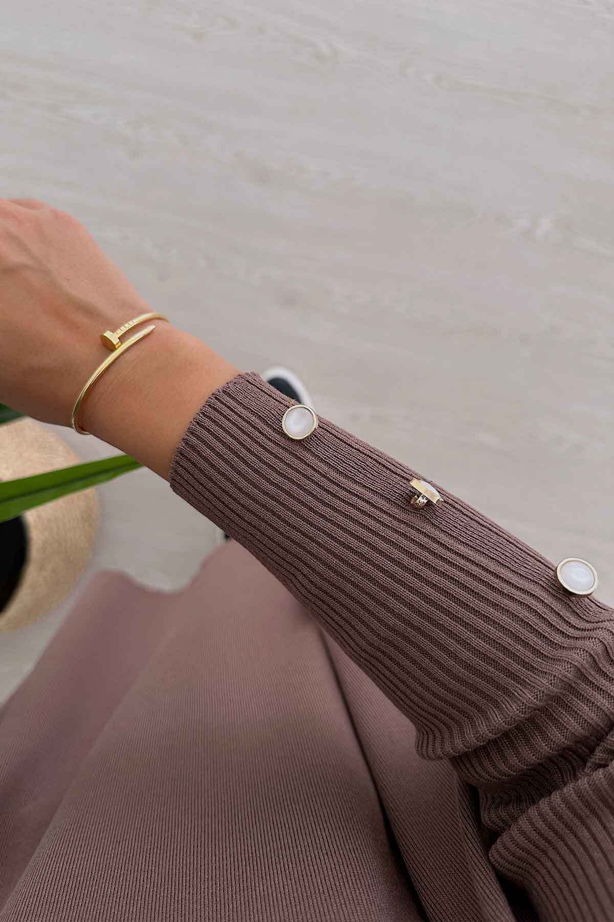 Oversize Merserize Tunik - Vizon Oversize Merserize Tunik - Vizon