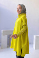 Oversize Merserize Tesettür Tunik - Yağ Yeşili Oversize Merserize Tesettür Tunik - Yağ Yeşili