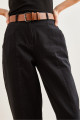 Kadın Siyah Kemerli Dikiş Detaylı Baggy Gabardin Pantolon PNT-19000292 Kadın Siyah Kemerli Dikiş Detaylı Baggy Gabardin Pantolon PNT-19000292