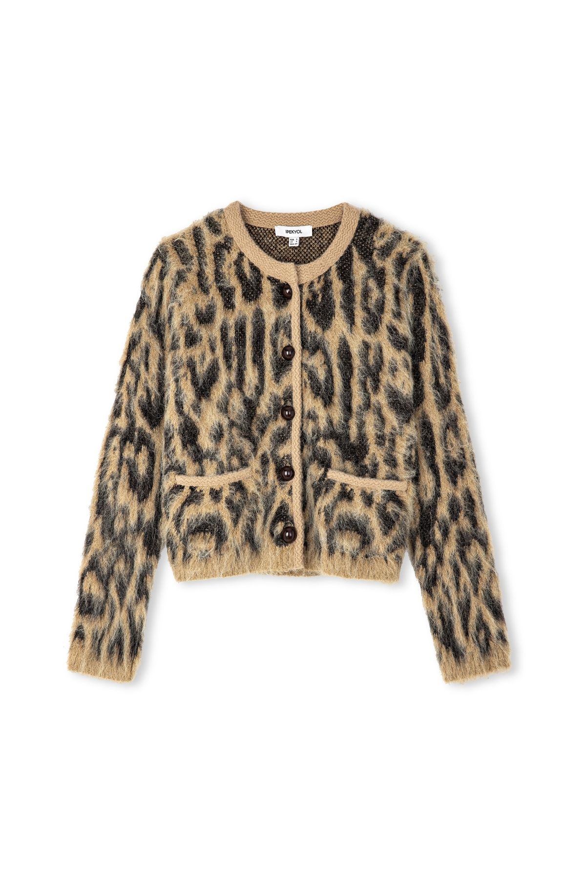 Leopar jakarlı hırka Leopar jakarlı hırka