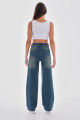 Kadın Yüksek bel Soluk Efektli Vintage Palazzo Jeans Kadın Yüksek bel Soluk Efektli Vintage Palazzo Jeans