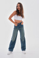 Kadın Yüksek bel Soluk Efektli Vintage Palazzo Jeans Kadın Yüksek bel Soluk Efektli Vintage Palazzo Jeans