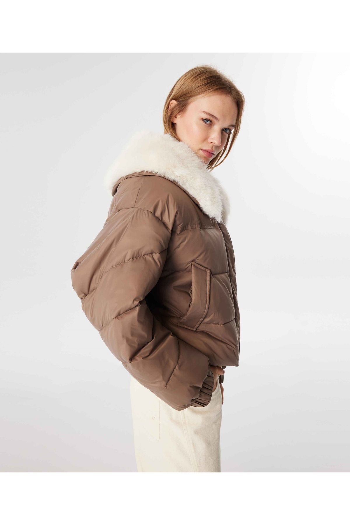 Suni kürk mıx puffer mont Suni kürk mıx puffer mont