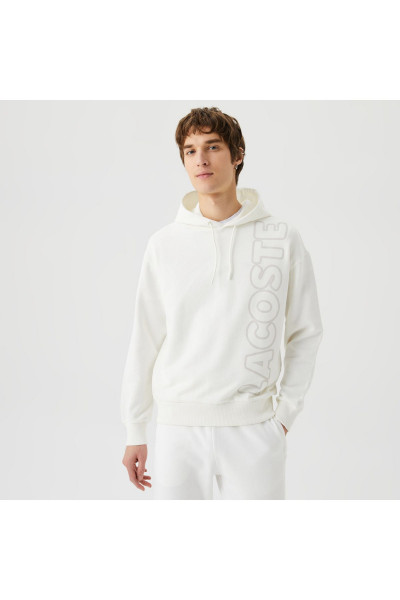 Unisex Relaxed Fit Kapüşonlu Baskılı Beyaz Sweatshirt Unisex Relaxed Fit Kapüşonlu Baskılı Beyaz Sweatshirt