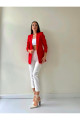Kolu Büzgülü Blazer Ceket Kırmızı Kolu Büzgülü Blazer Ceket Kırmızı