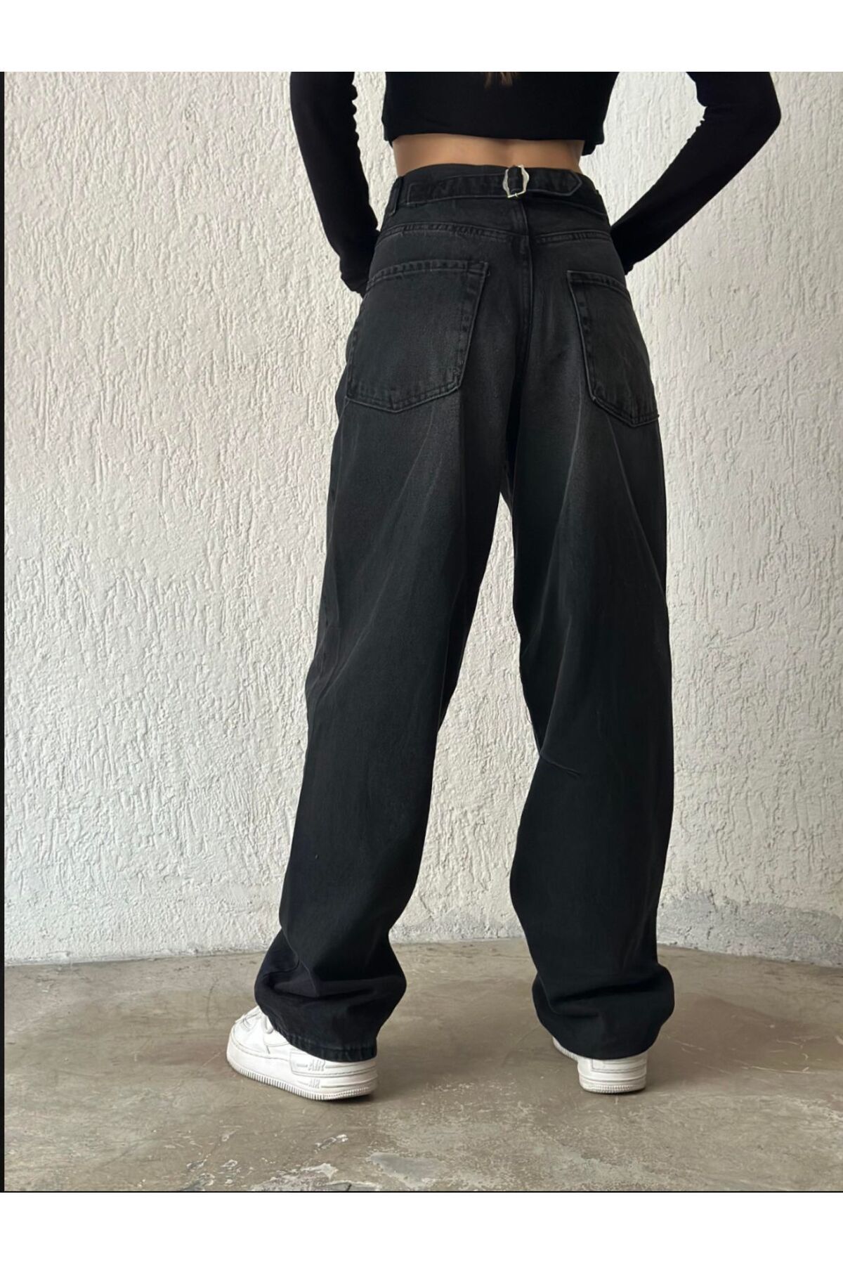 Siyah Baggy Jean Yüksek Bel Bol Pantolon Straight Salaş Oversize Kalıp Kadın Pantolon Siyah Baggy Jean Yüksek Bel Bol Pantolon Straight Salaş Oversize Kalıp Kadın Pantolon