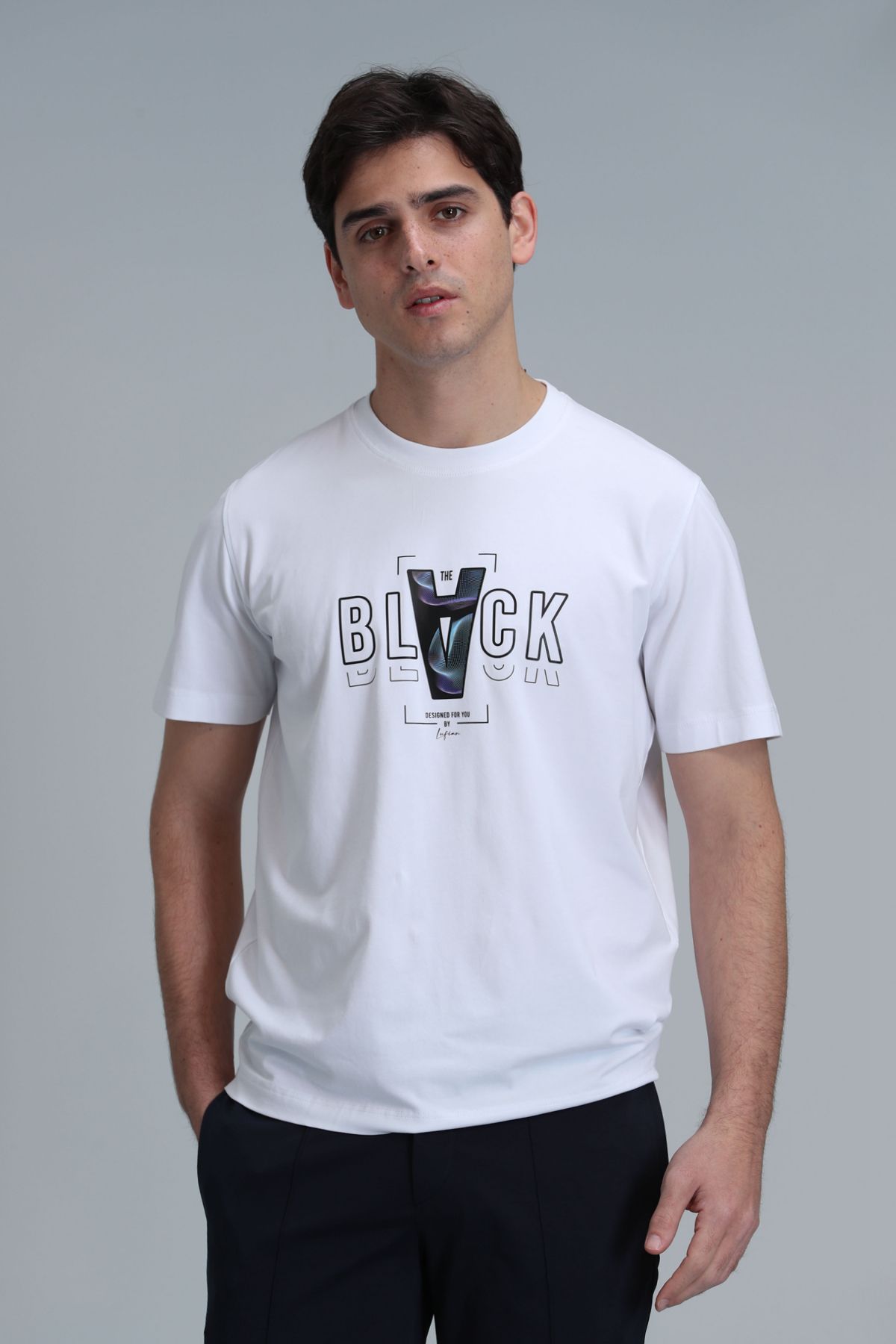 Adrıan Modern Grafik T- Shirt Beyaz