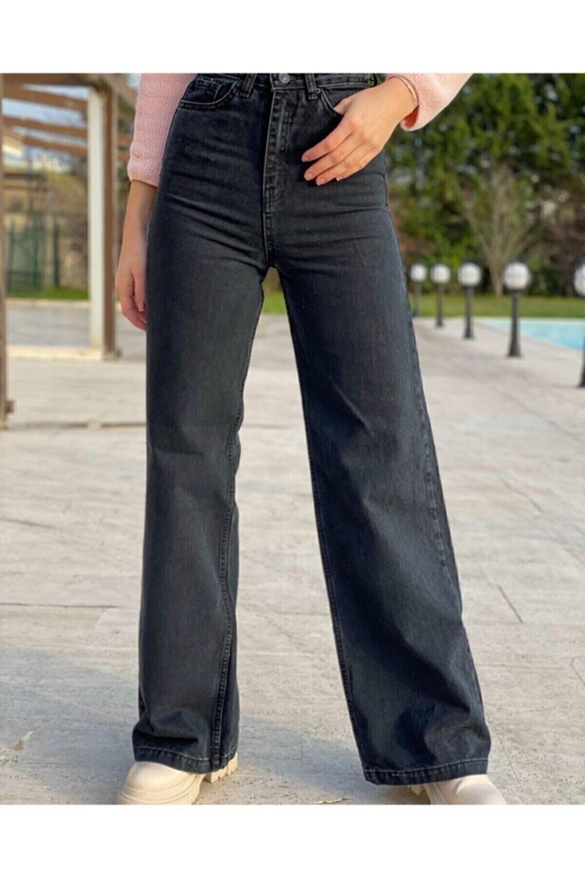 Tessa Gold Ikon 90's Siyah Likralı Süper Extra Yüksek Bel Palazzo Salaş Jean Pantolon Tessa Gold Ikon 90's Siyah Likralı Süper Extra Yüksek Bel Palazzo Salaş Jean Pantolon