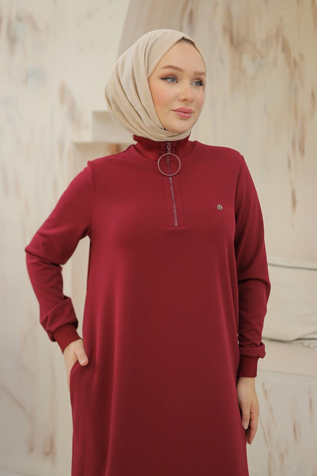 Trend Halkalı Fermuar ve Yüksek Yaka Tunik 24KT436 Trend Halkalı Fermuar ve Yüksek Yaka Tunik 24KT436