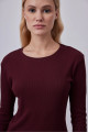 Uzun Kollu Basic Pamuk Tshirt - Bordo Uzun Kollu Basic Pamuk Tshirt - Bordo
