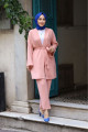 Kuşaklı Detaylı Tesettür Kimono Takım Kuşaklı Detaylı Tesettür Kimono Takım