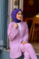 Kuşaklı Detaylı Tesettür Kimono Takım Kuşaklı Detaylı Tesettür Kimono Takım