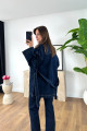 Posela Dark Blue Kuşak Detaylı Uzun Kot Ceket Posela Dark Blue Kuşak Detaylı Uzun Kot Ceket