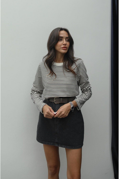 Siyah Çizgili Uzun Kollu Bluz Siyah Çizgili Uzun Kollu Bluz