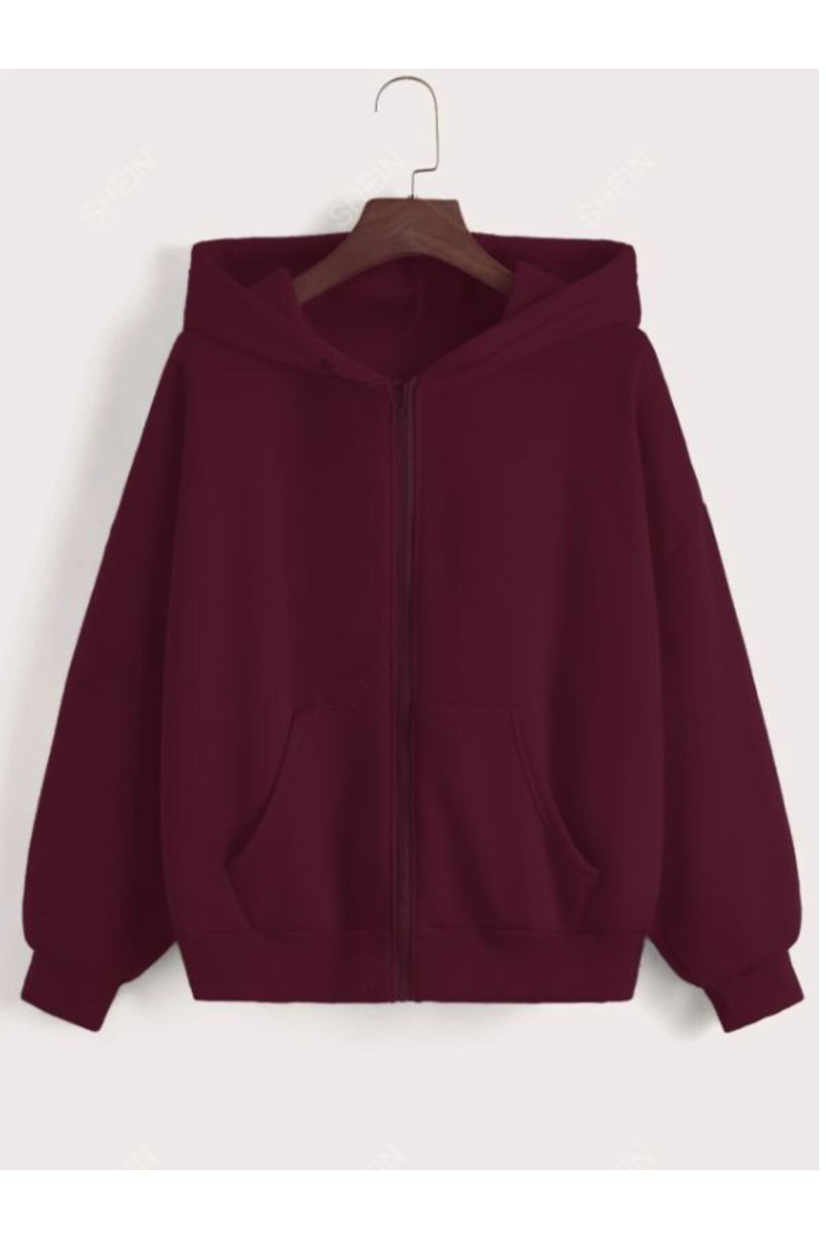 Unisex Kapüşonlu Fermuarlı Oversize Sweatshirt Unisex Kapüşonlu Fermuarlı Oversize Sweatshirt