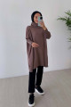 Oversize Merserize Tunik - Vizon