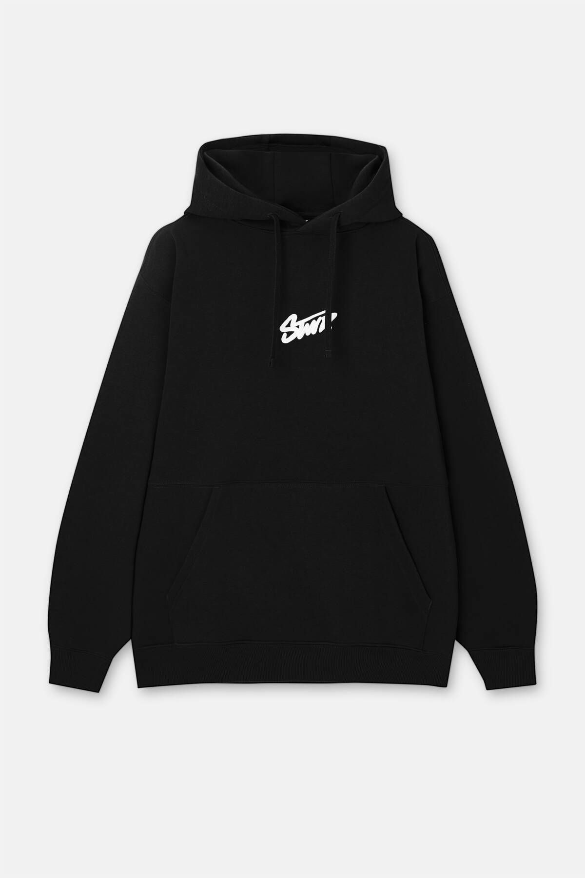 STWD baskılı kapüşonlu sweatshirt