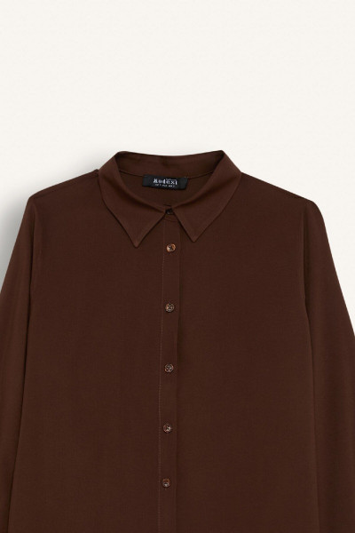 Regular Fit Basic Düz Viskon Uzun Kollu Gömlek Tunik D2613ax24au Regular Fit Basic Düz Viskon Uzun Kollu Gömlek Tunik D2613ax24au