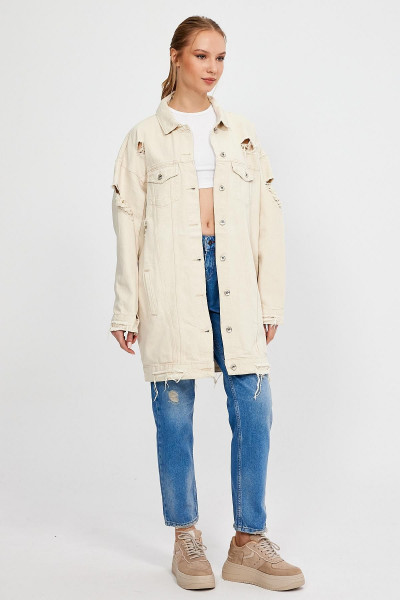 ÖZEL KOLEKSİYON YIRTIK DETAYLI CEPLİ DENİM CEKET (4601) ÖZEL KOLEKSİYON YIRTIK DETAYLI CEPLİ DENİM CEKET (4601)