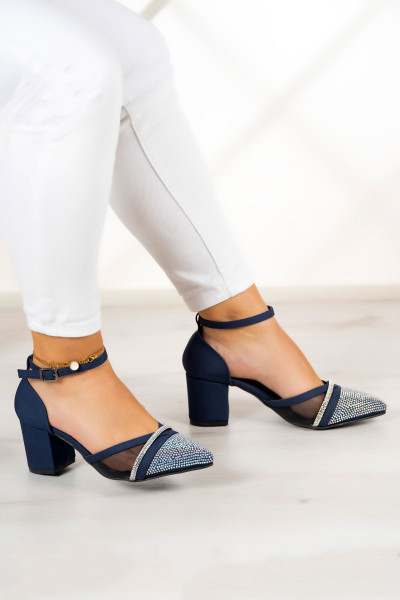 Susie Lacivert Krep Taşlı Abiye Ayakkabı Susie Lacivert Krep Taşlı Abiye Ayakkabı