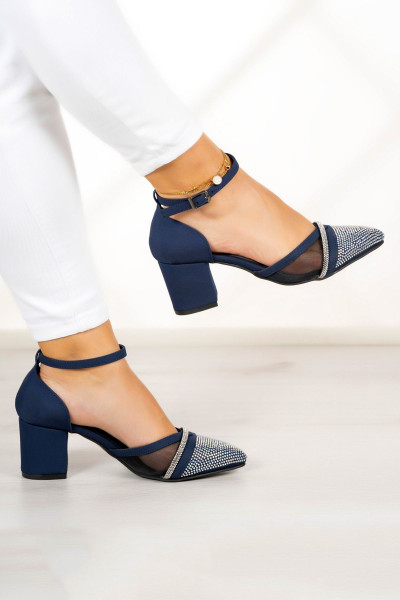 Susie Lacivert Krep Taşlı Abiye Ayakkabı Susie Lacivert Krep Taşlı Abiye Ayakkabı