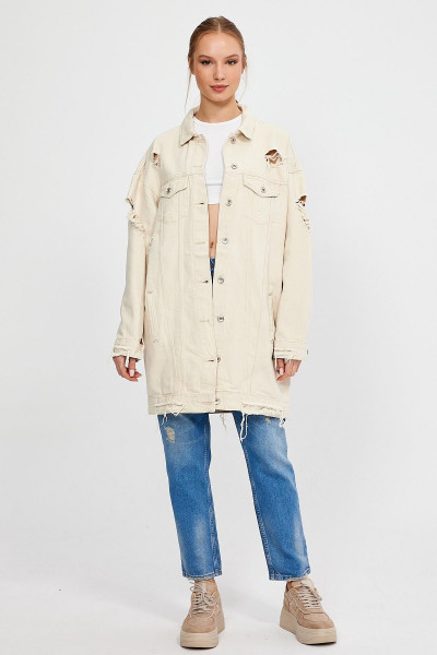 ÖZEL KOLEKSİYON YIRTIK DETAYLI CEPLİ DENİM CEKET (4601) ÖZEL KOLEKSİYON YIRTIK DETAYLI CEPLİ DENİM CEKET (4601)