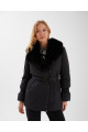 Siyah Puffer Mont Kisa Kürk Yakali Siyah Puffer Mont Kisa Kürk Yakali