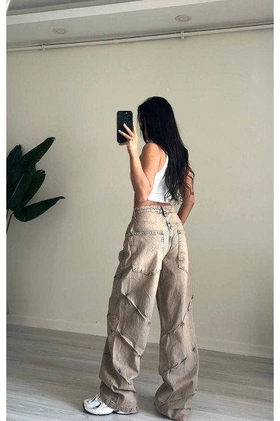 TREND ÖZEL TASARİM BAGGY JEAN PALAZZO PANTOLON TREND ÖZEL TASARİM BAGGY JEAN PALAZZO PANTOLON