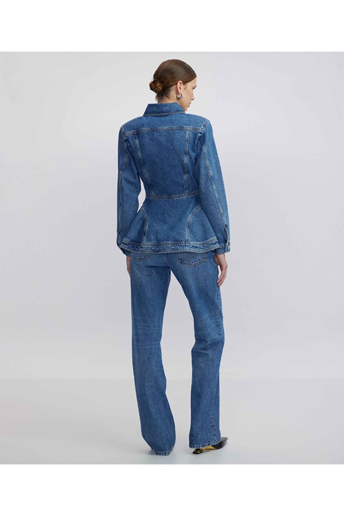 Peplum denim ceket Peplum denim ceket