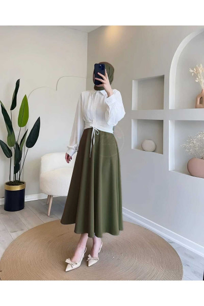 Puf scuba Kloş etek Puf scuba Kloş etek