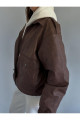 Port Oversize Kahverengi Bomber Ceket Port Oversize Kahverengi Bomber Ceket