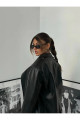 Yeni Sezon Oversize Kadın Siyah Biker Deri Ceket Yeni Sezon Oversize Kadın Siyah Biker Deri Ceket