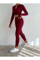 Slim Fit Yüksek Bel Toparlayıcı Crop Seamless Kadın Tayt Takım