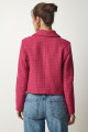Tüvit Crop Blazer Ceket PEMBE LTO0002 Tüvit Crop Blazer Ceket PEMBE LTO0002