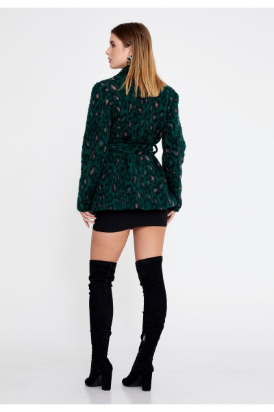 Palto Lana Yün Hayvan Desenli Normal  CLF16158_GRN Palto Lana Yün Hayvan Desenli Normal  CLF16158_GRN