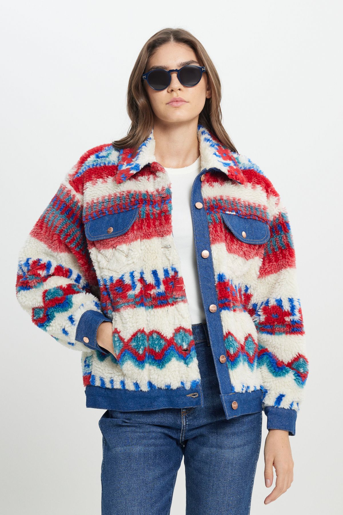 Relaxed Fit Geniş Kesim Gömlek Yaka Kadın Kırmızı Mavi Çok Renkli Youth Cute Sherpa Ceket Relaxed Fit Geniş Kesim Gömlek Yaka Kadın Kırmızı Mavi Çok Renkli Youth Cute Sherpa Ceket