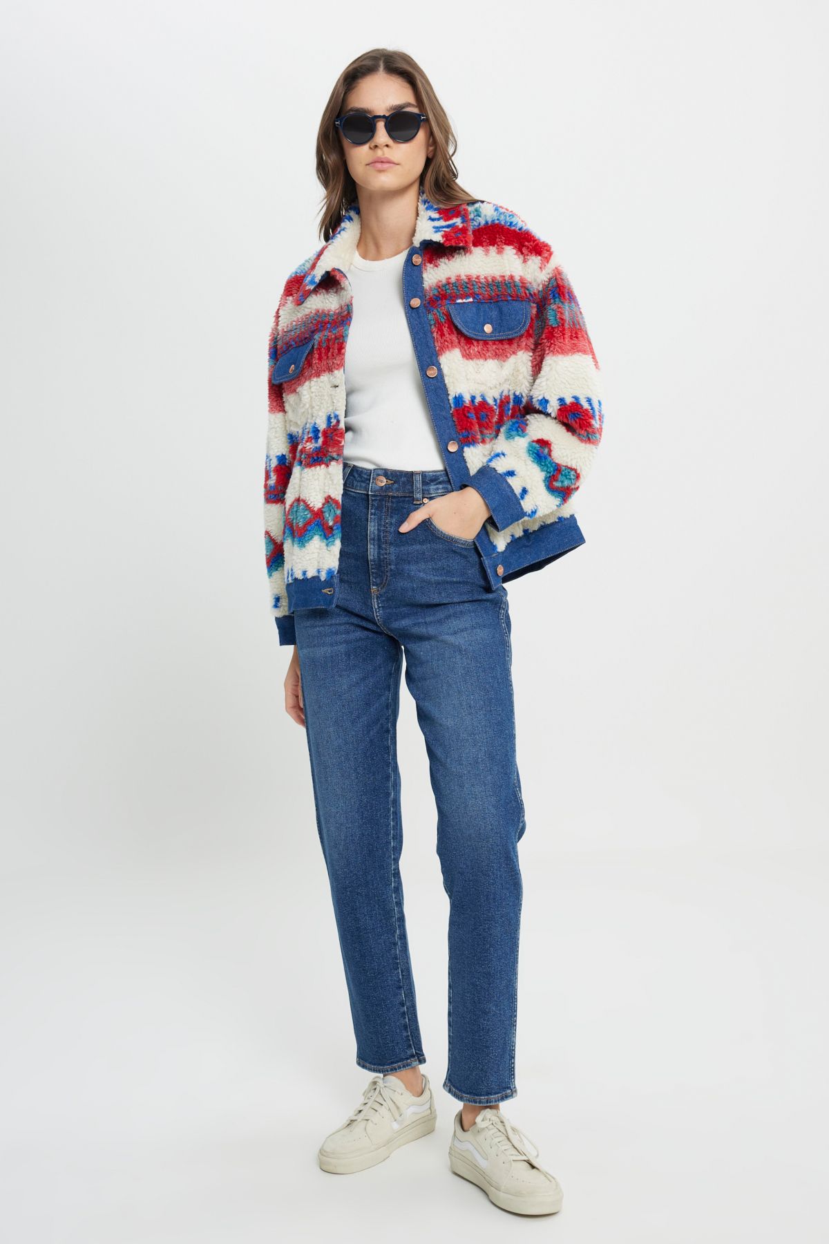 Relaxed Fit Geniş Kesim Gömlek Yaka Kadın Kırmızı Mavi Çok Renkli Youth Cute Sherpa Ceket Relaxed Fit Geniş Kesim Gömlek Yaka Kadın Kırmızı Mavi Çok Renkli Youth Cute Sherpa Ceket