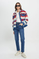 Relaxed Fit Geniş Kesim Gömlek Yaka Kadın Kırmızı Mavi Çok Renkli Youth Cute Sherpa Ceket Relaxed Fit Geniş Kesim Gömlek Yaka Kadın Kırmızı Mavi Çok Renkli Youth Cute Sherpa Ceket