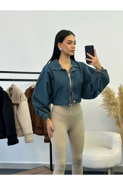 Yarasa Balon Kol Denim Ceket Yarasa Balon Kol Denim Ceket