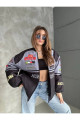 Unisex Oversize Honda Baskılı Yarışcı Bomber Ceket Unisex Oversize Honda Baskılı Yarışcı Bomber Ceket