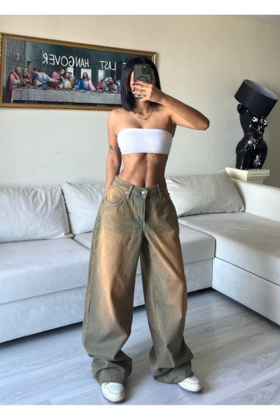 TREND ÖZEL TASARİM BAGGY JEAN PALAZZO PANTOLON TREND ÖZEL TASARİM BAGGY JEAN PALAZZO PANTOLON