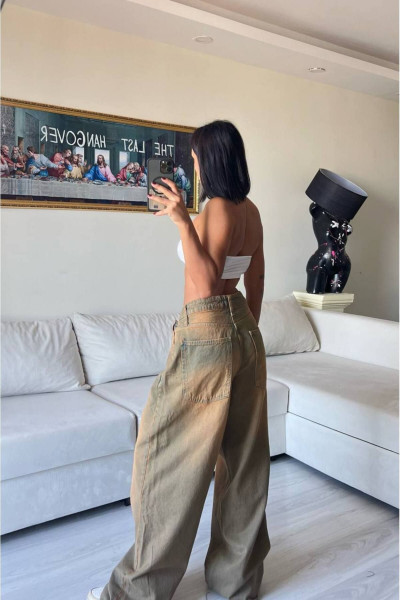 TREND ÖZEL TASARİM BAGGY JEAN PALAZZO PANTOLON TREND ÖZEL TASARİM BAGGY JEAN PALAZZO PANTOLON