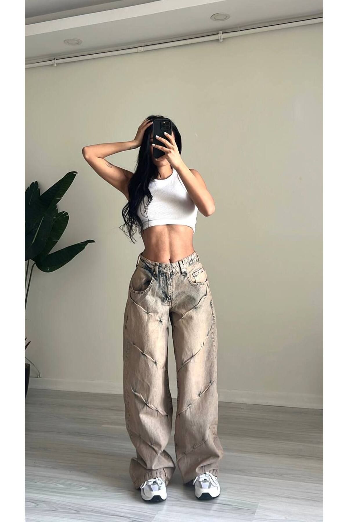 TREND ÖZEL TASARİM BAGGY JEAN PALAZZO PANTOLON TREND ÖZEL TASARİM BAGGY JEAN PALAZZO PANTOLON