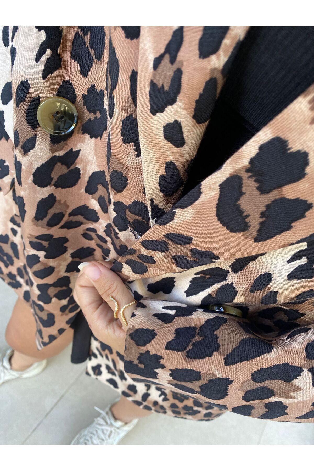 Premium Leopar Blazer Ceket Premium Leopar Blazer Ceket